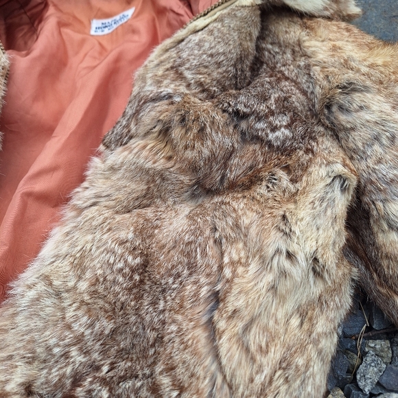 Real Rabbit Fur Bomber Jacket - Picture 3 of 5